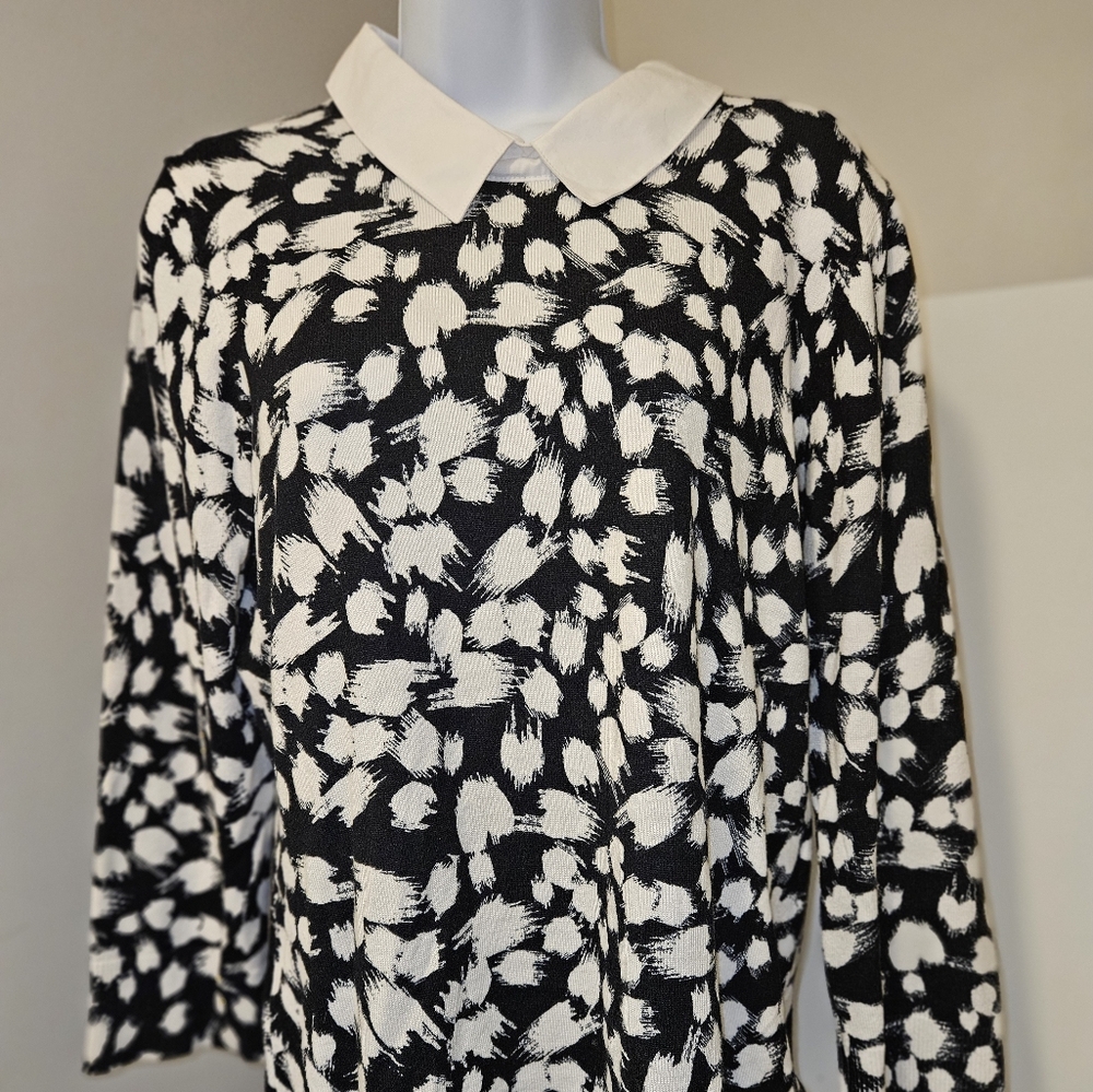 Black and White Patterned Blouse